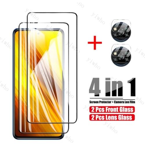 Protective glass poco x3 nfc m3 glass camera glass for xiaomi pocophone little m 3/x 3 3m 3x pocox3 pocom3 screen protector film