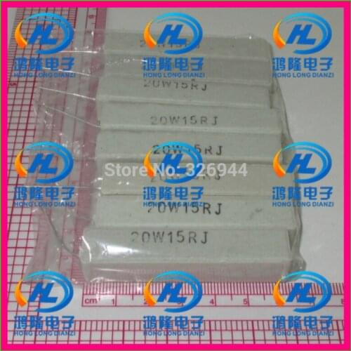 10pcs/lot) 20W 15 ohm +/-5% Horizontal cement resistor / 20W 15R ohm 5% Cement resistance / 20W 15RJ Ceramic resistor