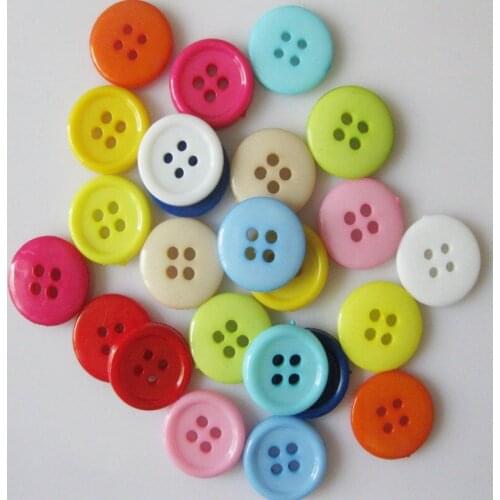 100 Pcs Mixed Heart 4 Holes Resin Sewing Buttons 15mm Scrapbooking DIY Sewing Accessories