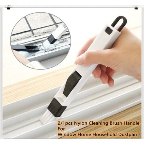 2/1pcs Nylon Cleaning Brush Handle For Window Home Household Dustpan Brush Clean Garden Sliding Door Vents Keyboard Accessories