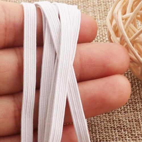 5MM Elastic Cord 20M White/BLACK Nylon Flat Elastic Cord Band,Stretch String,Elastic Rope Trim Bracelet-Making masks DIY