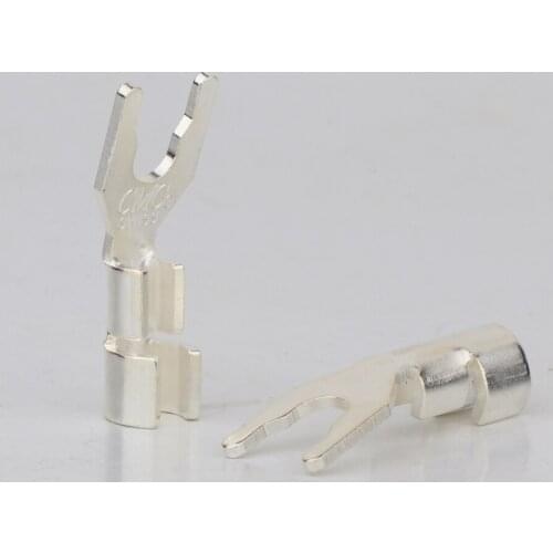 CMC 6005-S-AG Y Spade Audiophile Speaker Connectors Silver Plated Spade Plugs Jack