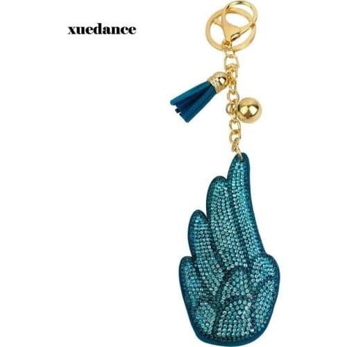 New designLucky Angel Wings Elves Crystal Trinket Keyring Key Chain Holder Women Bag Car Charm Pendant Keychains key accessory
