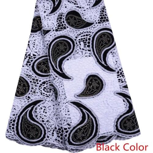 Black Color Hot Sale Nigerian Lace Fabric Fashion African Kano Cotton Swiss Voile Lace In Switzerland High Quality 1511