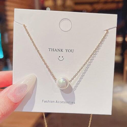 Design Titanium Steel Pearl Necklace for Women Ins Refined Stylish and Versatile Clavicle Chain Simple Pendant