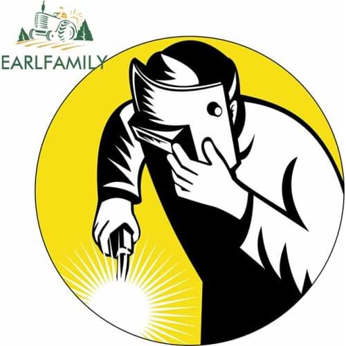 EARLFAMILY 13cm x 12.9cm For Welder Welding Car Bumper Window Stickers DIY Graphics Decal Car Accessories For JDM SUV RV