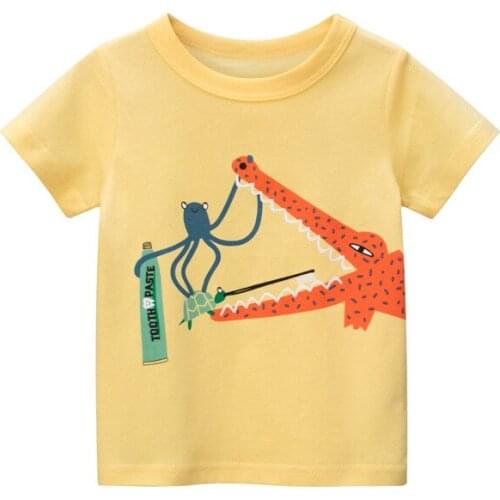 T-shirt for baby Boys Animal Print Crocodile Boys T Shirt for kids Tops tees Cartoon Kids t-shirts Clothes 2-9 Years