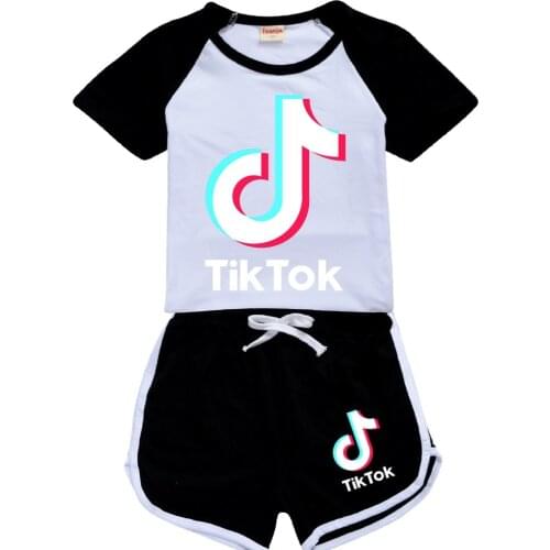 Boys Girls Summer Clothing Kids Girls Letter Printing Short Sleeve T-Shirts + Shorts Tracksuits Sets Teenager Clothes Suit 2-16Y