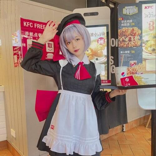 Genshin Impact Cos Worsted Fabric Costume Noelle Cosplay Costume Black Polyester Cotton Maid Costume Game Anime Cosplay