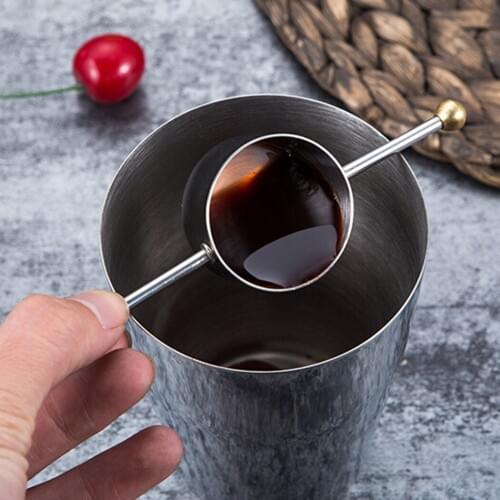 1.01oz Bar Jigger Round Shank Stainless Steel Whiskey Measuring Cup For Wine Handle Measuring Cup