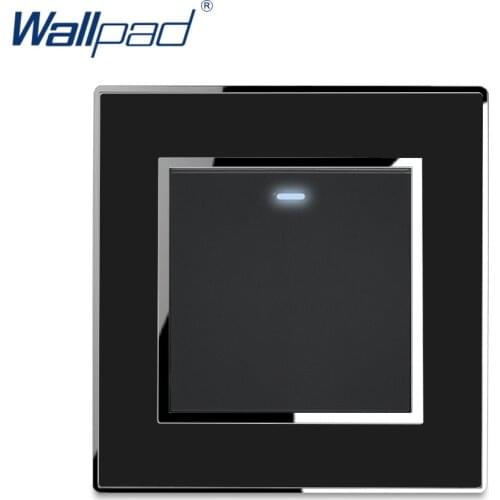 Wallpad Wall Light Switch and Socket Set Rocker Button Black Acrylic Panel With Silver Edge Home Electric Outlet
