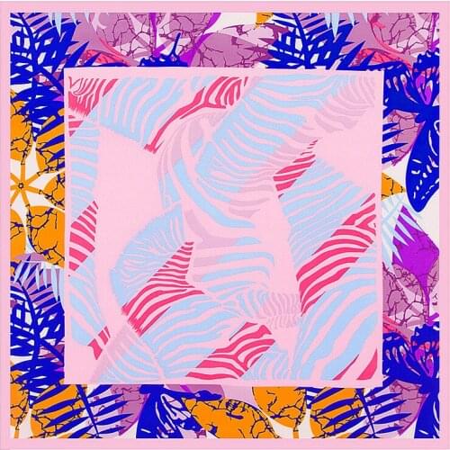 New Arrival!60*60cm Euro Brand Style Women Silk Square Scarf high quality Leaves fashion scarf Tied bag handle Scarves