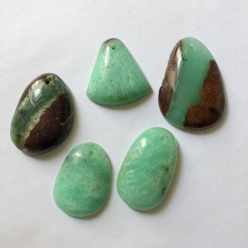 Wholesale 3pcs/lot mixed Natural Chrysoprase Bead Pendant,Irregular Shape Gem Stone Bead Pendant For Jewelry,30mm