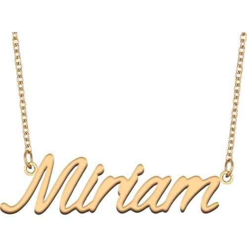 Miriam Name Necklace for Women Stainless Steel Jewelry 18k Gold Plated Nameplate Pendant Femme Mother Girlfriend Gift