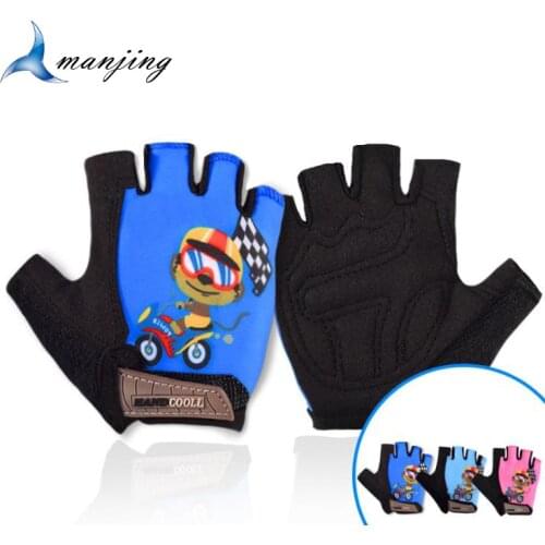 Children Half Fingers Motocross Gloves Balance Bike Riding Shock Absorption Glove Scooter Roller Skating Riding Equipment