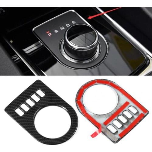 Carbon Fiber Style Gearbox Control Panel Cover Frame fit for Jaguar XF XE XJL XJ F-PA CE f pace x761 ABS Material car styling