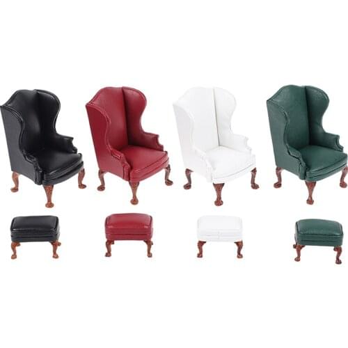 Multi color!1:12 Dollhouse Delicate Mini Furniture Leather Sofa With Pedal Doll House Furniture Decor