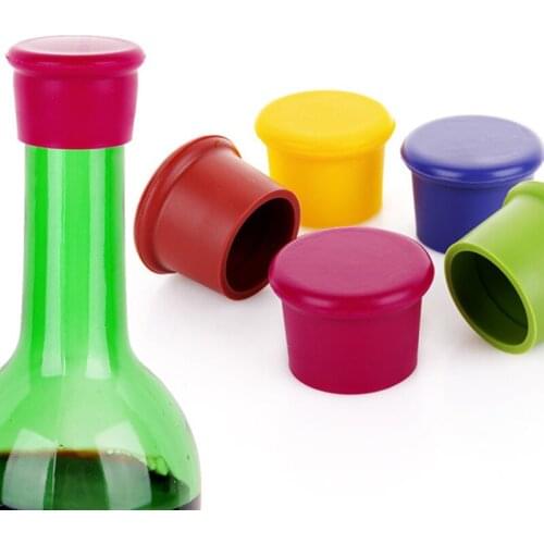 Fashion Silicone Wine Bottle Stopper Kitchen and Bar Tools Champagne Beverage Closures Home Supplies 5 Colors New Year Gifts