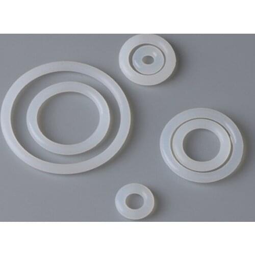 5PCS Silicone O Ring Seal 10-30mm OD 3mm Wire diameter Sealing Washer Food Grade White