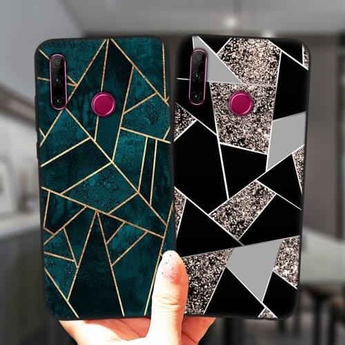 Marble Geometric Art Silicone Phone Case For Huawei Honor 30 10i 20i 30i 9X 8X 10X Mate 10 20 Lite Pro Soft TPU Black Cover