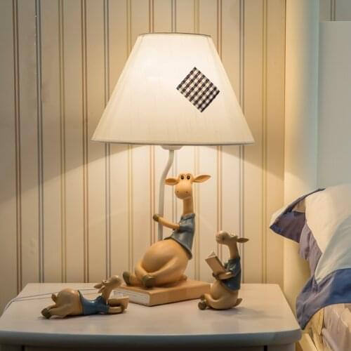 Modern LED Desk Table Lamps Cartoon Deer Table Lights Living Room Bedroom Bedside Lamp Childrens Baby Room Home Decor Art Lamp