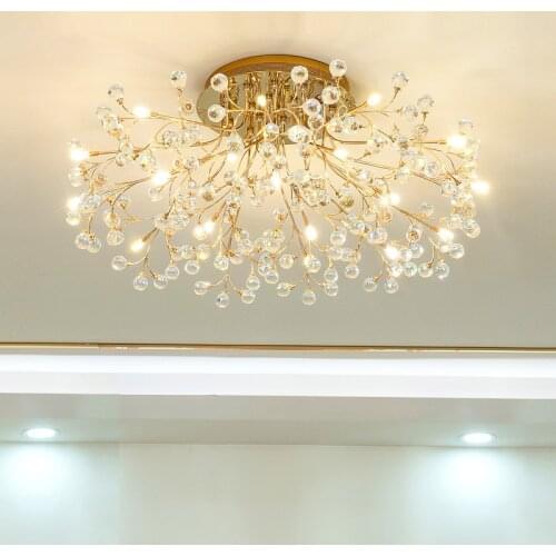 Modern Ceiling Light Living Room Headlight Light Luxury Crystal Lamp Circular Restaurant led Headlight Gold/silver Bedroom Lamps
