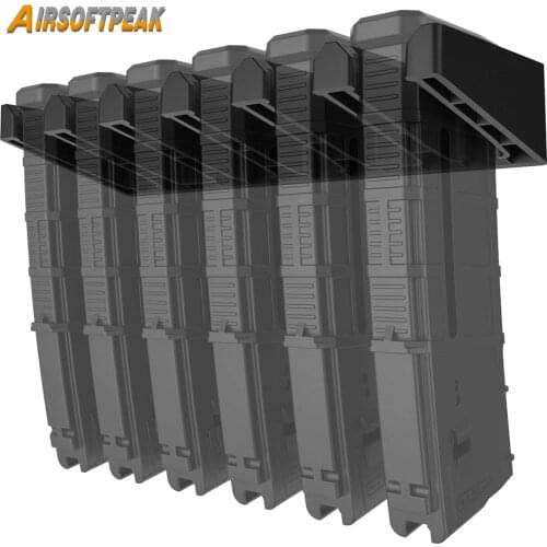Tactical ABS Standard Wall Mount 6 Slot Miliatry Mount Magazine Rack Hunting Magazine Holder for Glock Gun Accessories