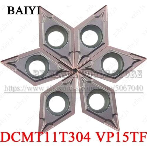 10pcs DCMT11T304 VP15TF DCMT32.51 carbide inserts turning tools cutter lathe cnc metal blade cutting tools for Stainless steel