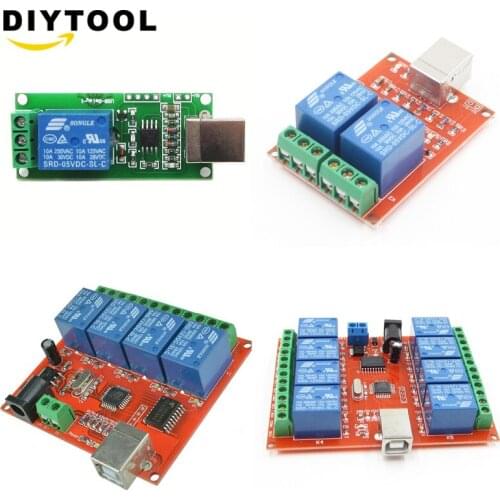 Smart Electronics 5V/12V USB Relay 1 2 4 8 Channel Programmable Computer Control For Smart Home