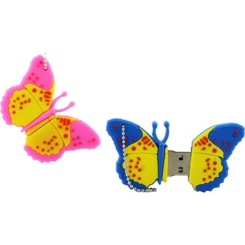 New Cartoon Usb Flash Drive Butterfly Model Flower 4G 8G 16G 32G 64G Pendrive 128GB USB 2.0 Pen Drive Flash Memory Stick Drive