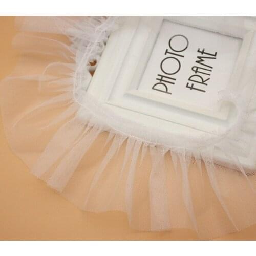 1M High Quality Lace Fabric Lace Mesh Fabric White Lace Flower 9cm Ribbon Embroidery Laces Dress lace trim ruban dentelle LQ50