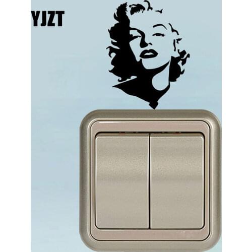 YJZT Marilyn Monroe Fashion Bedroom Vinyl Wall Sticker Light Switch Decals S18-0044