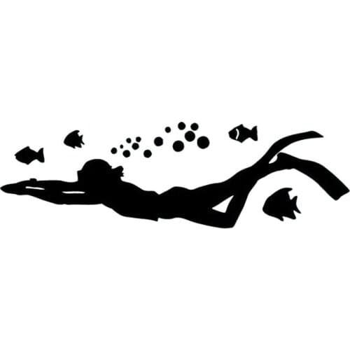 Funny Marine Diver Car Stickers Pvc Fashion Accessories Reflective Waterproof Decals Black/silver/white/red/laser 4cm*15cm