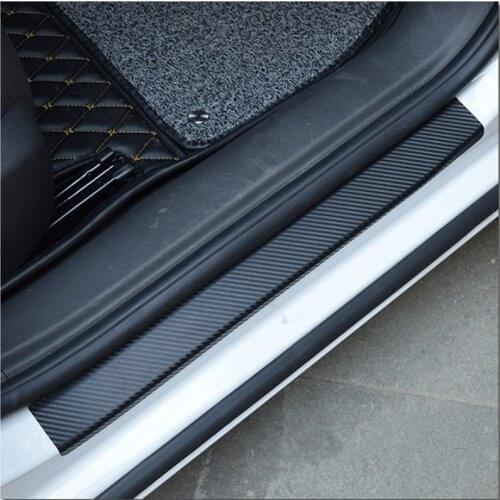 Carbon Fiber Auto Door Protection Anti Scratch None Slip Vinyl Sticker Sill Scuff For CHEVROLET SPARK Car Accessories Styling