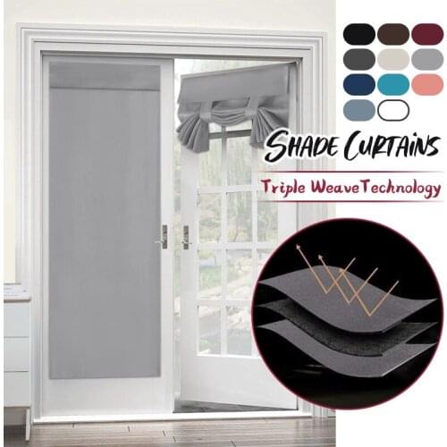 1/2 Pcs Panel Blackout Trivia Window Door Curtain Light Block Velcro Door Curtain Length Adjustable Tie Pp Shades Door Blind