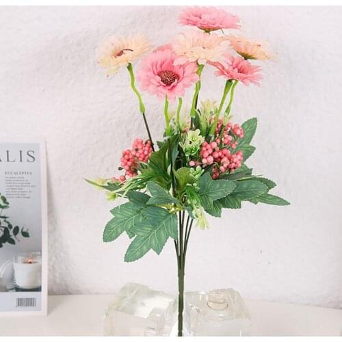 1 Bouquet 7 Heads Silk Flowers Small Artificial Plant Charming Faux Silk Flower Photography Props Simulation Flower Home Decor