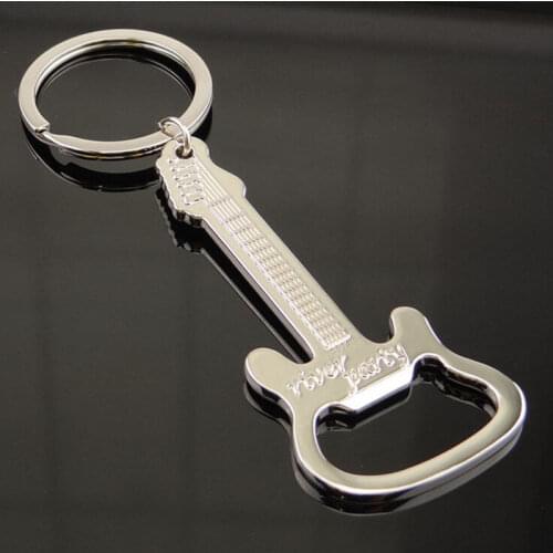 1pc Zinc Alloy Beer Guitar Bottle Opener Keyring Key Chain Key Ring Gift Kitchen Accessories
