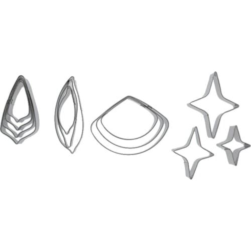 13 Pcs Creative Star Shape Sector Cookie Molds Set Sweet Baking Stainless Steel Moulds Cutter for Cooking Baking Sugar