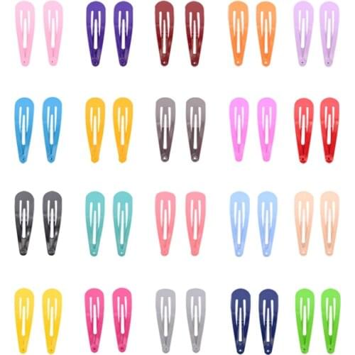 40 Pcs (20 Pairs) 2 Inch Candy Color Solid No Slip Hair Clips Girls' Hairpin Barrettes for Kids Hair Accessories PC007