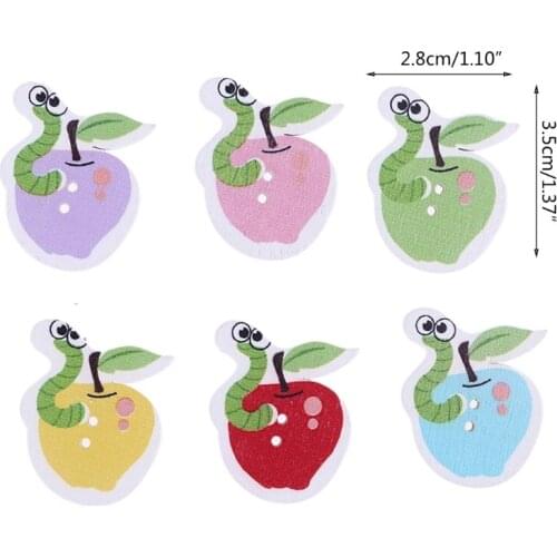 50 Pcs Fruit Painted Buttons 2 Holes Wooden Buttons for Crafting Sewing Card Making Scrapbooking DIY Crafts Embellishments 85AC