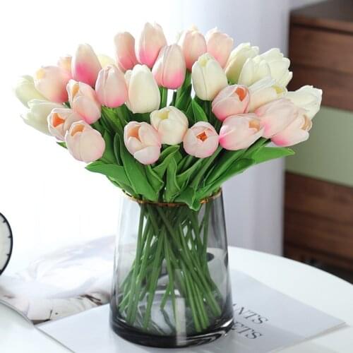 5pcs Artificial Tulips Flowers Real Touch Flower Bouquet Birthday Party Wedding Decoration