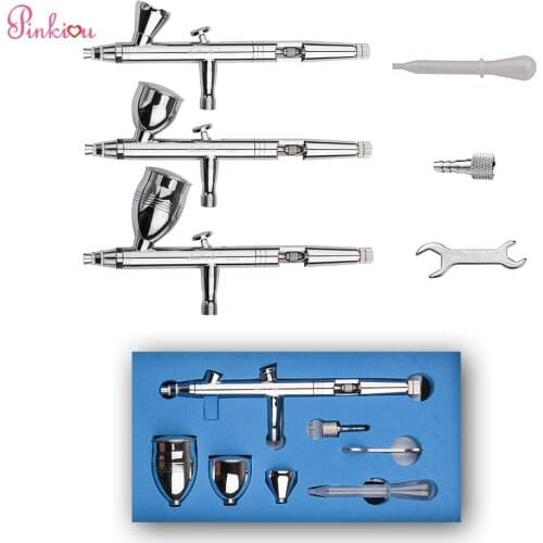 Dual Action Airbrush Kit 0.5mm Needle Air Brush makeup Spray Gun body Paint Nail Art Aerograph painting SP183TG03