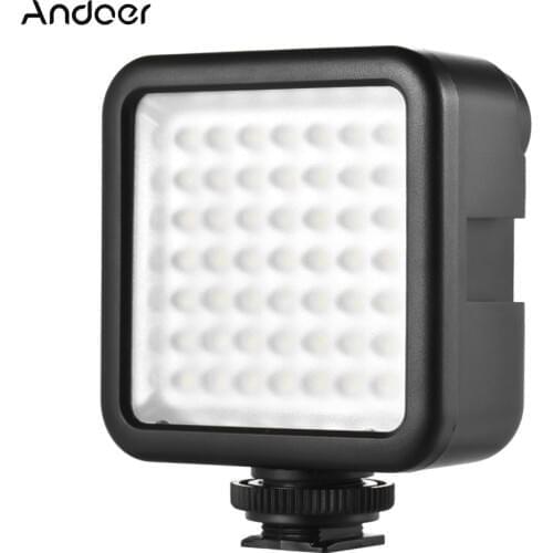 Andoer W49 Mini Interlock Camera for Canon Nikon Sony A7 DSLR LED Panel Light Dimmable Camcorder Video Lighting
