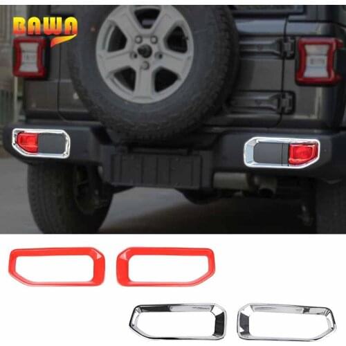 BAWA Car Stickers for Jeep Wrangler JL 2018 ABS Rear Fog Lamps Cover Light Decoration Stickers for Jeep Wrangler jl