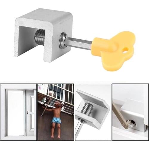 Adjustable Sliding Window Locks Stop Door Frame Security Lock with Keys Home Office Safety window Lock Anti-theft Door Stopper