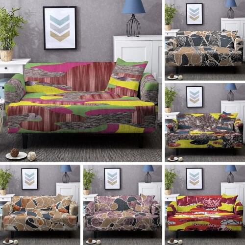Camouflage Pattern Sofa Cover For Living Room L Shape Sofa Chaise Lounge Elastic Plaid Couch Covers 1/2/3/4 Seat Protector Decor