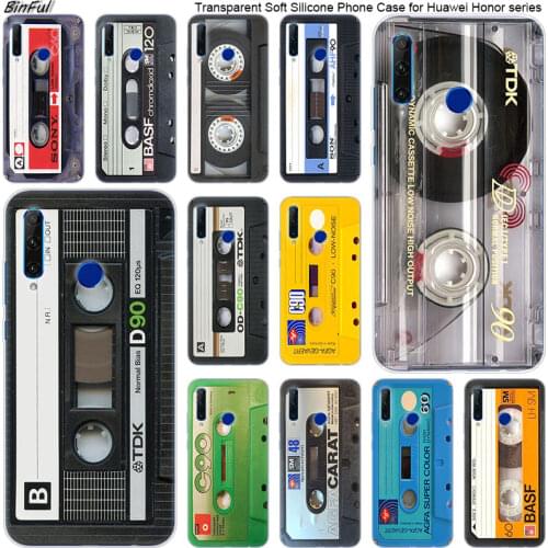 Hot Classical Old Cassette tape Soft Silicone Phone Case for Huawei Honor 20 20i 10 9 8 Lite 8X 8C 8A 8S 7S 7A Pro View 20 Cover