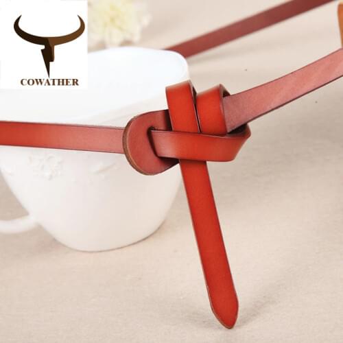 COWATHER Luxury women belts cow genuine leather fashion design strap female nice quality cinto feminino original brand