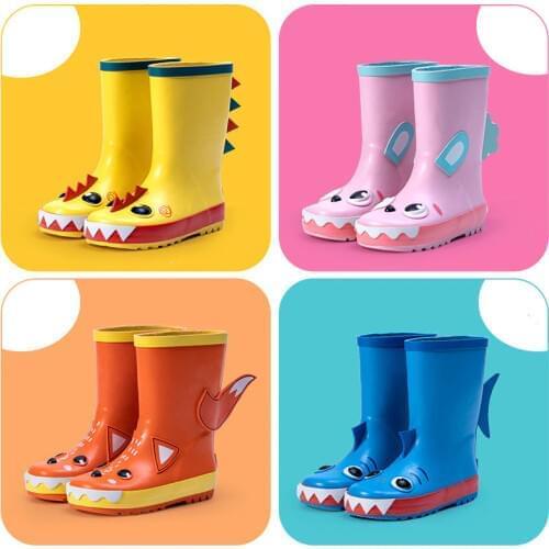 2020 Cartoon Kids Rain Boots Boy Girls Rubber Boots Children Waterproof Rainboots New Fashion Health Non-slip Baby Water Shoes