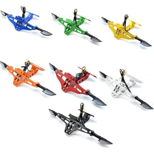 For Yamaha Motorcycle CNC License Plate bracket folding with LED Light MT01 MT02 MT03 MT07 MT09/Tracer MT10 MT25 /ABS